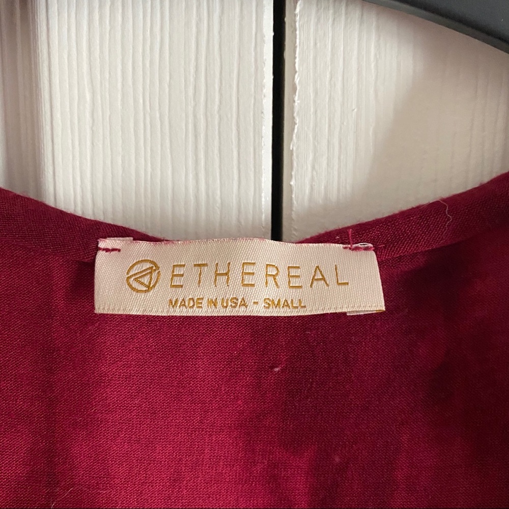❤️ 2 for $15 Ethereal Maroon Tie Dye Tank Top Sleeveless workout Hoodie - Picture 3 of 5